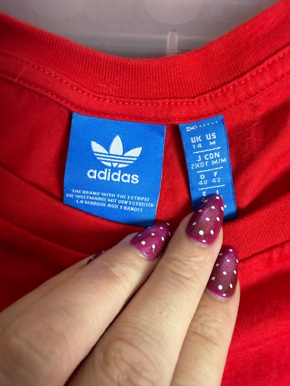 adidas Red Tank with Blue Trefoil Tag - Picture 3 of 5